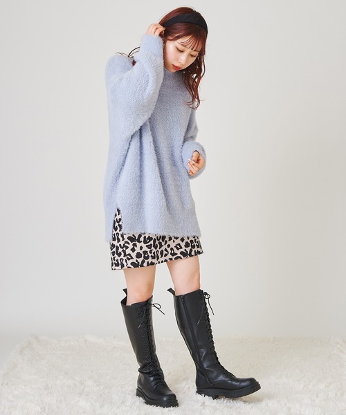 one after another NICE CLAUP（ワンアフターアナザーナイスクラップ）の「ハイネックフェザーニット（ニット/セーター・レディース・アイボリー/グレー/ミント/ブルー/サックスブルー・FREE）」の13枚目の写真