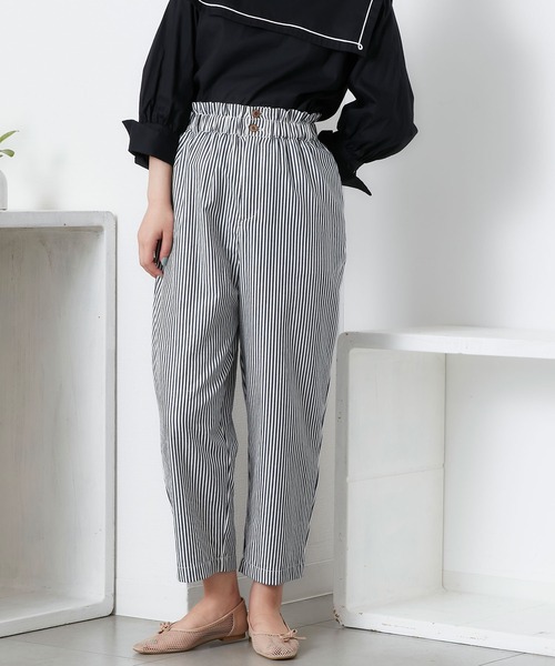 POU DOU DOU（プードゥドゥ）の「ウエストフリルペグトップパンツ（その他パンツ・レディース・ブラック/ミント/キナリ/ネイビー・3）」の4枚目の写真