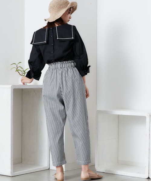 POU DOU DOU（プードゥドゥ）の「ウエストフリルペグトップパンツ（その他パンツ・レディース・ブラック/ミント/キナリ/ネイビー・3）」の7枚目の写真