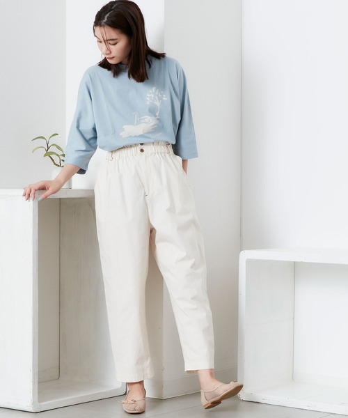 POU DOU DOU（プードゥドゥ）の「ウエストフリルペグトップパンツ（その他パンツ・レディース・ブラック/ミント/キナリ/ネイビー・3）」の21枚目の写真