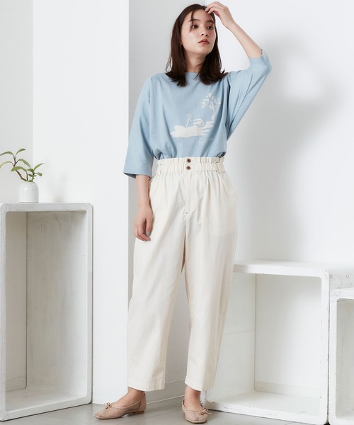 POU DOU DOU（プードゥドゥ）の「ウエストフリルペグトップパンツ（その他パンツ・レディース・ブラック/ミント/キナリ/ネイビー・3）」の22枚目の写真