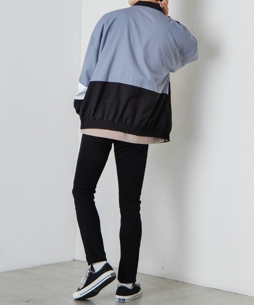 WEGO(ウィゴー)の「WEGO/カラーブロックジップブルゾン(ブルゾン・メンズ・ダークグリーン/ベージュ/サックスブルー・MEDIUM/LARGE)」の11枚目の写真