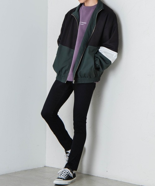 WEGO(ウィゴー)の「WEGO/カラーブロックジップブルゾン(ブルゾン・メンズ・ダークグリーン/ベージュ/サックスブルー・MEDIUM/LARGE)」の8枚目の写真