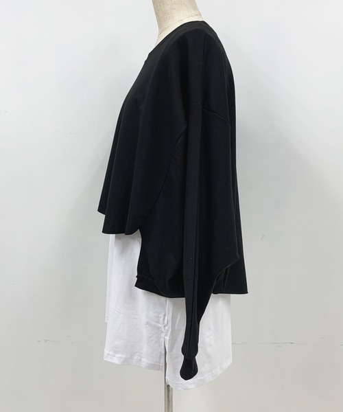PICCIN(ピッチン)の「レイヤードプルオーバー(Tシャツ/カットソー・レディース・ライトグレー/ブラック・M)」の18枚目の写真