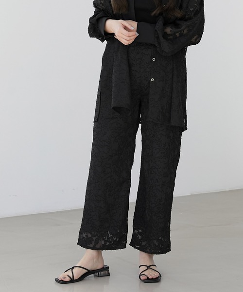 EMMA(EMMA CLOTHES)(エマ)の「【EMMA】シアージャガードストレートパンツ(その他パンツ・レディース・ブラック/ネイビー/ラベンダー/ホワイト系その他・FREE)」の3枚目の写真