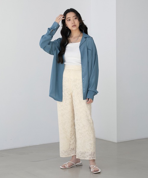 EMMA(EMMA CLOTHES)(エマ)の「【EMMA】シアージャガードストレートパンツ(その他パンツ・レディース・ブラック/ネイビー/ラベンダー/ホワイト系その他・FREE)」の11枚目の写真