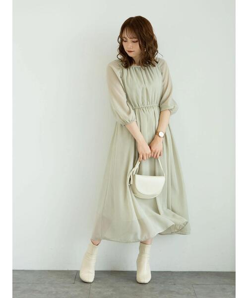 earth music&ecology(アースミュージックアンドエコロジー)の「ふんわりシフォンワンピース *(ワンピース・レディース・ブラック/ライトカーキ/ベージュ系その他3/その他・FREE)」の17枚目の写真