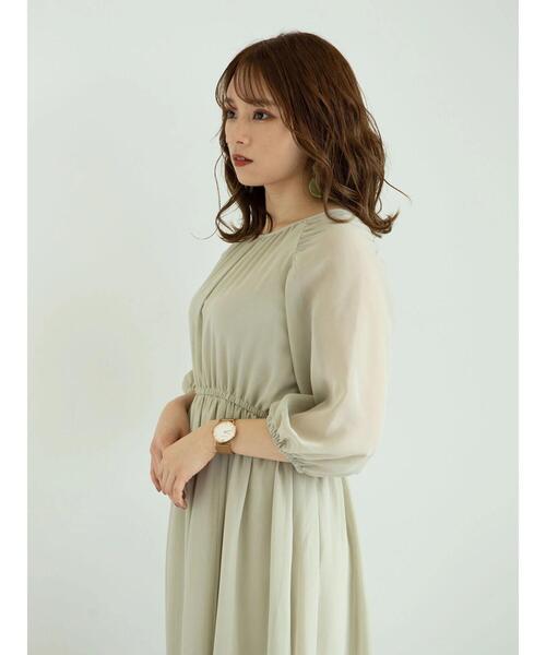 earth music&ecology(アースミュージックアンドエコロジー)の「ふんわりシフォンワンピース *(ワンピース・レディース・ブラック/ライトカーキ/ベージュ系その他3/その他・FREE)」の19枚目の写真