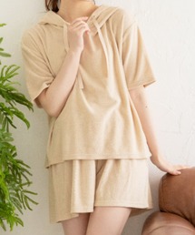 Mysa&Liina（ミーサリーナ）の「【ルームウェア】パイルパーカー×ショートパンツSET（ルームウェア/パジャマ・レディース）」