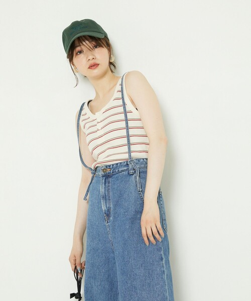 FREAK'S STORE（フリークスストア）の「ワッフル2WAYタンクトップ（タンクトップ・レディース・ホワイト/その他13/ベージュ/レンガ/ブラック・ﾌﾘ-）」の5枚目の写真