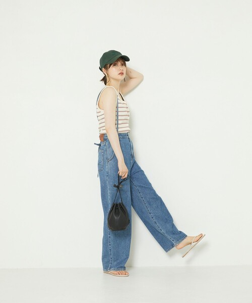 FREAK'S STORE（フリークスストア）の「ワッフル2WAYタンクトップ（タンクトップ・レディース・ホワイト/その他13/ベージュ/レンガ/ブラック・ﾌﾘ-）」の6枚目の写真