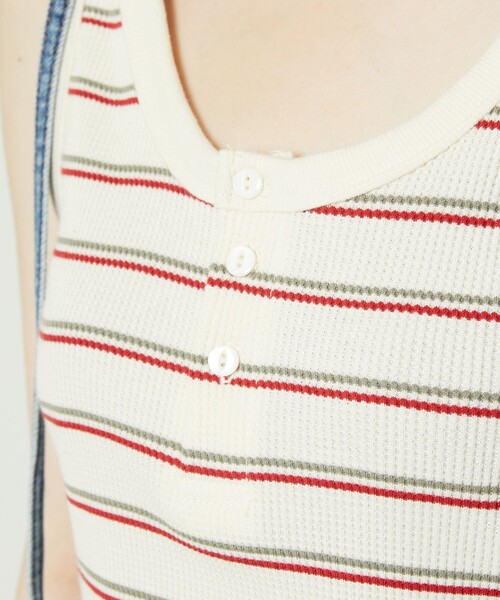 FREAK'S STORE（フリークスストア）の「ワッフル2WAYタンクトップ（タンクトップ・レディース・ホワイト/その他13/ベージュ/レンガ/ブラック・ﾌﾘ-）」の11枚目の写真