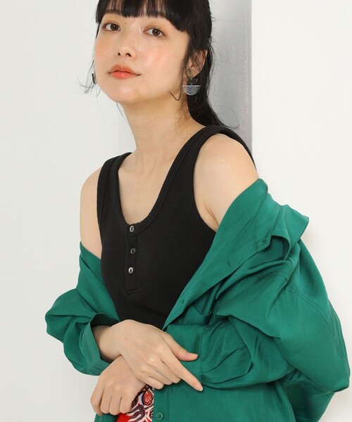 FREAK'S STORE（フリークスストア）の「ワッフル2WAYタンクトップ（タンクトップ・レディース・ホワイト/その他13/ベージュ/レンガ/ブラック・ﾌﾘ-）」の3枚目の写真