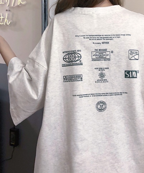 meJane（ミージェーン）の「バックロゴプリントルーズTシャツ【ZOZOTOWN限定】（Tシャツ/カットソー・レディース・ブラック/霜降りグレー・FREE）」の12枚目の写真