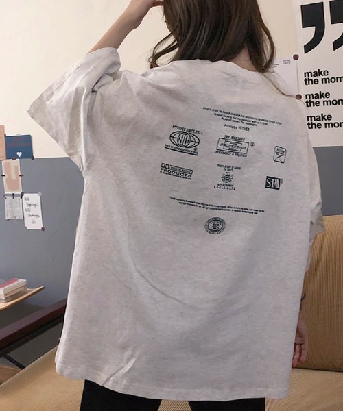 meJane（ミージェーン）の「バックロゴプリントルーズTシャツ【ZOZOTOWN限定】（Tシャツ/カットソー・レディース・ブラック/霜降りグレー・FREE）」の6枚目の写真