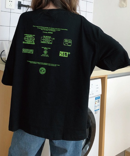 meJane（ミージェーン）の「バックロゴプリントルーズTシャツ【ZOZOTOWN限定】（Tシャツ/カットソー・レディース・ブラック/霜降りグレー・FREE）」の7枚目の写真