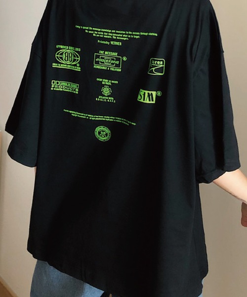 meJane（ミージェーン）の「バックロゴプリントルーズTシャツ【ZOZOTOWN限定】（Tシャツ/カットソー・レディース・ブラック/霜降りグレー・FREE）」の9枚目の写真