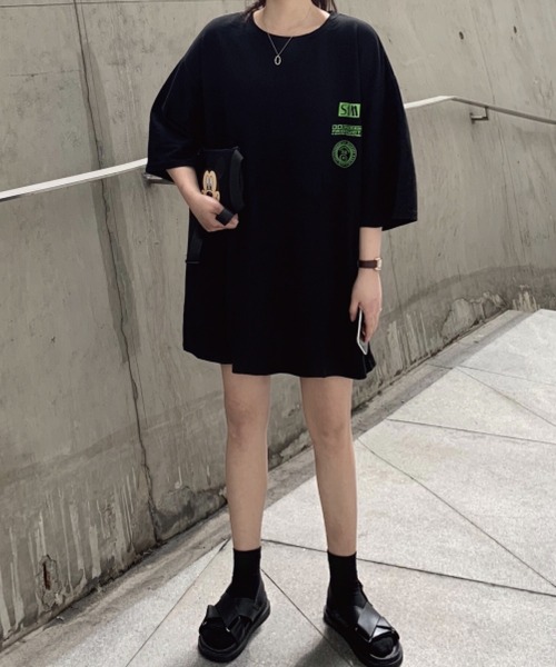 meJane（ミージェーン）の「バックロゴプリントルーズTシャツ【ZOZOTOWN限定】（Tシャツ/カットソー・レディース・ブラック/霜降りグレー・FREE）」の8枚目の写真