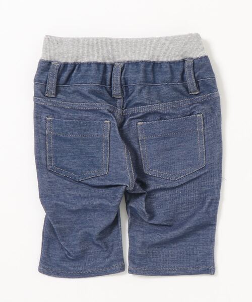 Love&Peace&Money（ラブアンドピースアンドマネー）の「ニットデニム7分丈パンツ（デニムパンツ・キッズ・ブルー・100cm/90cm/120cm/130cm/110cm/80ｃｍ）」の2枚目の写真