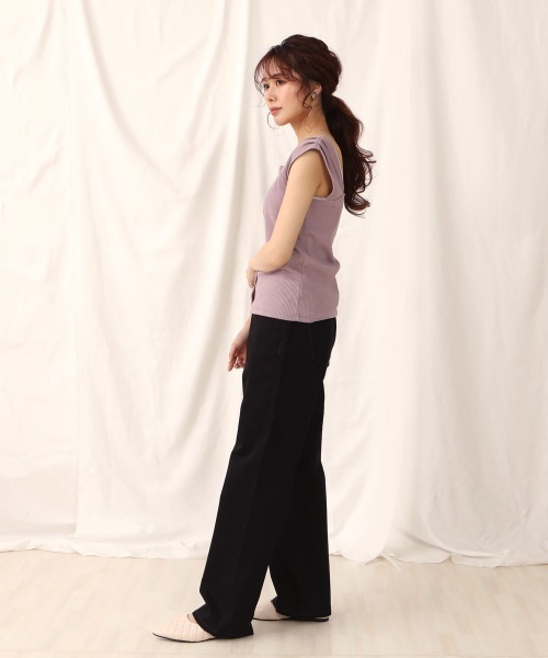 SELECT LEVERY(セレクトリベリー)の「(Emma)セミワイドストレートパンツ(チノパンツ・レディース・ライトグレー/ブラック/ライトグリーン/ベージュ・SMALL/LARGE/MEDIUM/X-LARGE)」の7枚目の写真