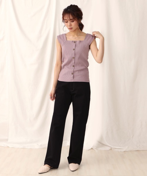 SELECT LEVERY(セレクトリベリー)の「(Emma)セミワイドストレートパンツ(チノパンツ・レディース・ライトグレー/ブラック/ライトグリーン/ベージュ・SMALL/LARGE/MEDIUM/X-LARGE)」の5枚目の写真