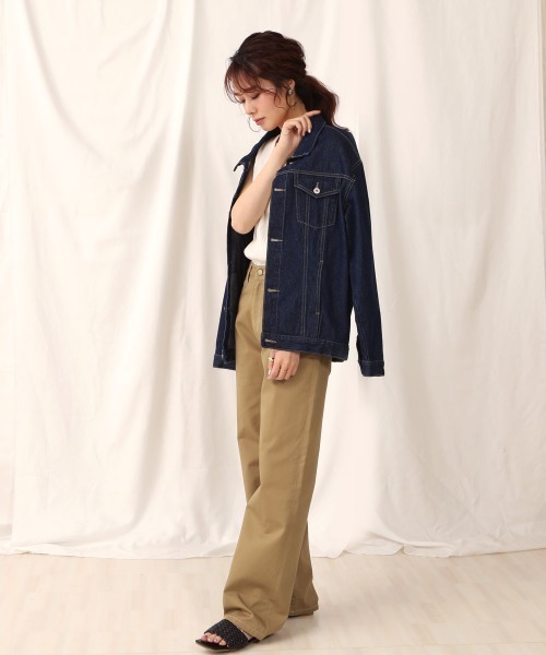 SELECT LEVERY(セレクトリベリー)の「(Emma)セミワイドストレートパンツ(チノパンツ・レディース・ライトグレー/ブラック/ライトグリーン/ベージュ・SMALL/LARGE/MEDIUM/X-LARGE)」の8枚目の写真
