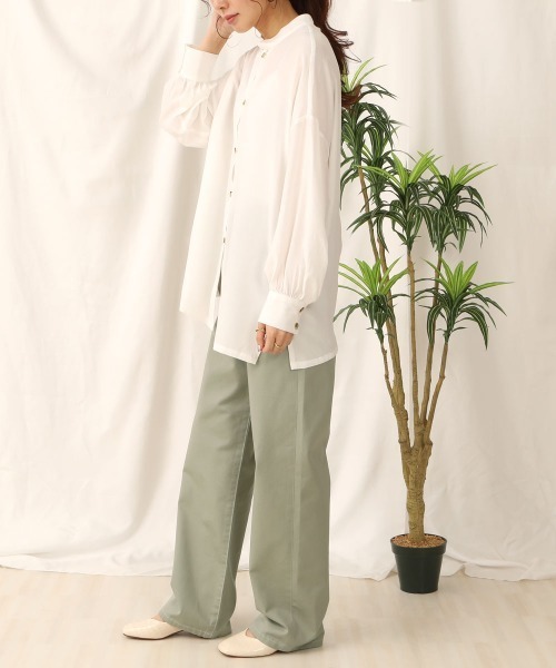 SELECT LEVERY(セレクトリベリー)の「(Emma)セミワイドストレートパンツ(チノパンツ・レディース・ライトグレー/ブラック/ライトグリーン/ベージュ・SMALL/LARGE/MEDIUM/X-LARGE)」の13枚目の写真