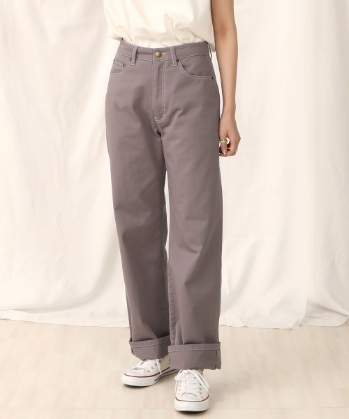 SELECT LEVERY(セレクトリベリー)の「(Emma)セミワイドストレートパンツ(チノパンツ・レディース・ライトグレー/ブラック/ライトグリーン/ベージュ・SMALL/LARGE/MEDIUM/X-LARGE)」の16枚目の写真