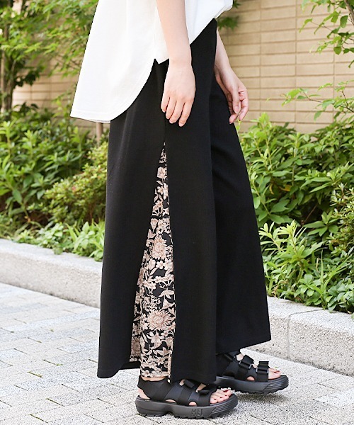 チチカカ（チチカカ）の「リブｘマチ柄ワイドパンツ（その他パンツ・レディース・ブラック/ベージュ/カーキ・FREE）」の5枚目の写真