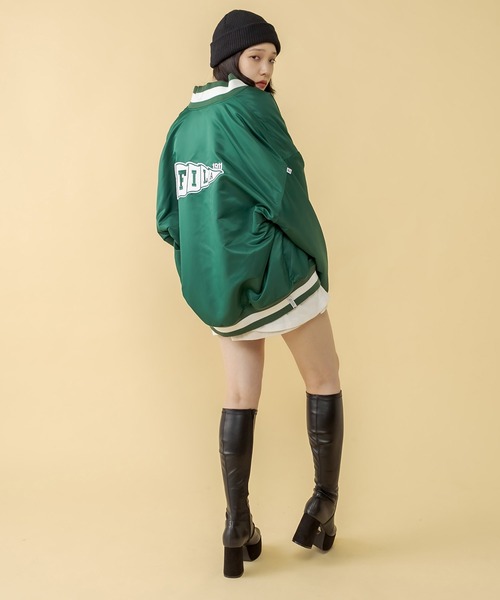 RASVOA(ラスボア)の「【FILA】Award jacket/フィラアワードジャケット/スタジャン(ブルゾン・レディース・ブラック/グリーン・FREE)」の21枚目の写真