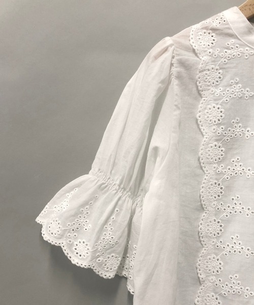 AS KNOW AS PINKY(アズノゥアズピンキー)の「流れるスカラな真ん中ブラウス(シャツ/ブラウス・レディース・オフホワイト/ブラック・FREE)」の10枚目の写真