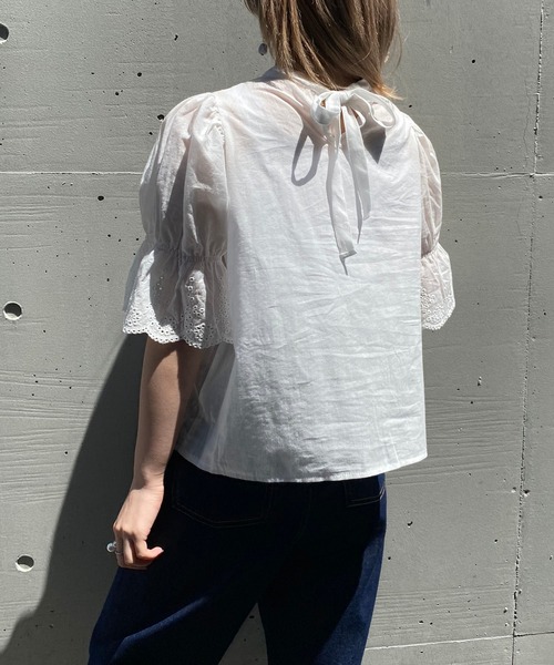 AS KNOW AS PINKY(アズノゥアズピンキー)の「流れるスカラな真ん中ブラウス(シャツ/ブラウス・レディース・オフホワイト/ブラック・FREE)」の12枚目の写真