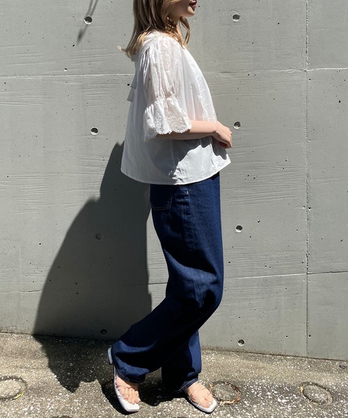 AS KNOW AS PINKY(アズノゥアズピンキー)の「流れるスカラな真ん中ブラウス(シャツ/ブラウス・レディース・オフホワイト/ブラック・FREE)」の14枚目の写真