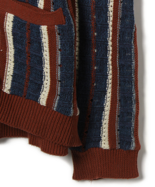 glamb(グラム)の「ストライプ柄ニットカーディガン(カーディガン/ボレロ・メンズ・ネイビー・2)」の5枚目の写真