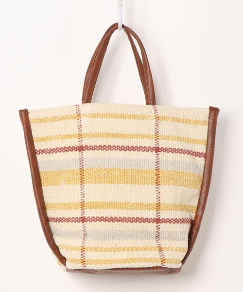 Lilas Campbell（リラキャンベル）の「Lilas Campbell　TOTOBAG TONECHECK（トートバッグ・レディース・ブラウン・FREE）」の2枚目の写真