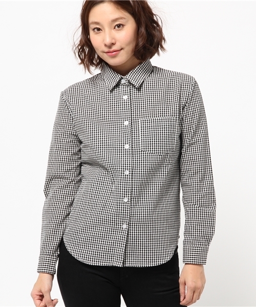 WEGO（ウィゴー）の「WEGO/ベーシックシャツ（シャツ/ブラウス・レディース・ホワイト/ブラック/サックスブルー/ブルー系その他/レッド系その他/トリコロール・FREE）」の8枚目の写真