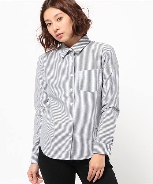 WEGO（ウィゴー）の「WEGO/ベーシックシャツ（シャツ/ブラウス・レディース・ホワイト/ブラック/サックスブルー/ブルー系その他/レッド系その他/トリコロール・FREE）」の10枚目の写真