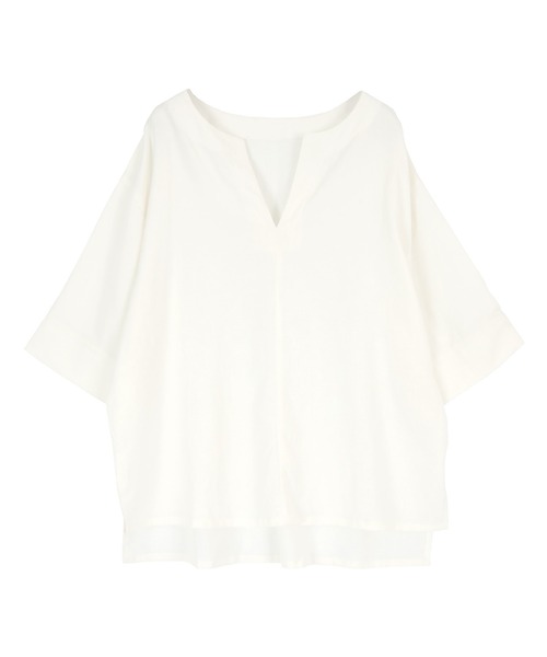 titivate（ティティベイト）の「ボックスシルエットキーネックブラウス（シャツ/ブラウス・レディース・ピンク/ライトグリーン/ブラック/オフホワイト・M/S）」の5枚目の写真