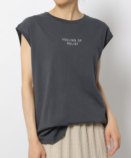 トップス Tシャツ カットソー Lakole ラコレ のファッション セール フリーハンドイラストノースリtシャツ