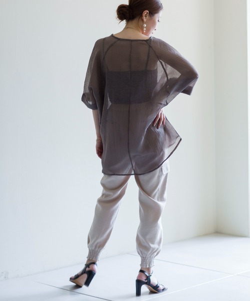 prose verse（プロズヴェール）の「シワ加工シアールーズプルオーバー（Tシャツ/カットソー・レディース・モカ/カーキ/ベージュ・ﾌﾘ-）」の8枚目の写真