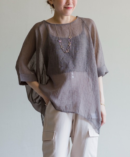 prose verse（プロズヴェール）の「シワ加工シアールーズプルオーバー（Tシャツ/カットソー・レディース・モカ/カーキ/ベージュ・ﾌﾘ-）」の11枚目の写真