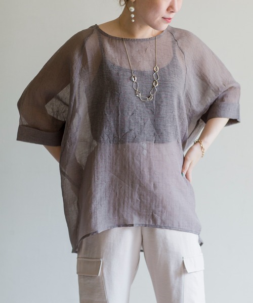 prose verse（プロズヴェール）の「シワ加工シアールーズプルオーバー（Tシャツ/カットソー・レディース・モカ/カーキ/ベージュ・ﾌﾘ-）」の13枚目の写真