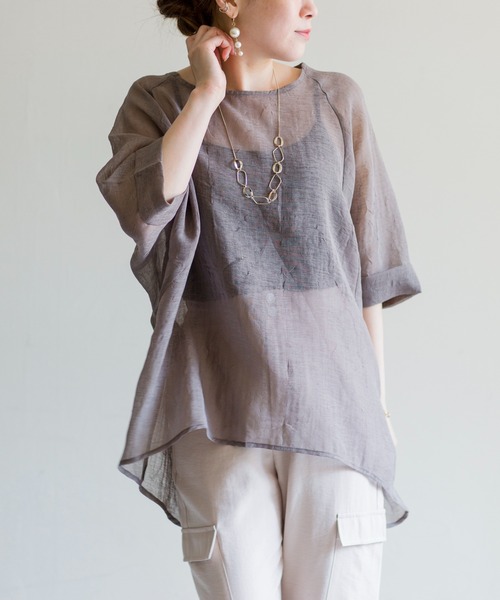 prose verse（プロズヴェール）の「シワ加工シアールーズプルオーバー（Tシャツ/カットソー・レディース・モカ/カーキ/ベージュ・ﾌﾘ-）」の14枚目の写真