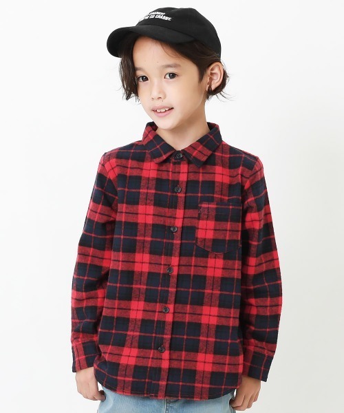 devirock（デビロック）の「ネルシャツ（シャツ/ブラウス・キッズ・ブラック/ダークブラウン/ネイビー/ブラウン/ブラック系その他/ブラウン系その他/ブラウン系その他2/グリーン/レッド・100cm/120cm/130cm/140cm/150cm/160cm/110cm/90cm/80ｃｍ）」の9枚目の写真