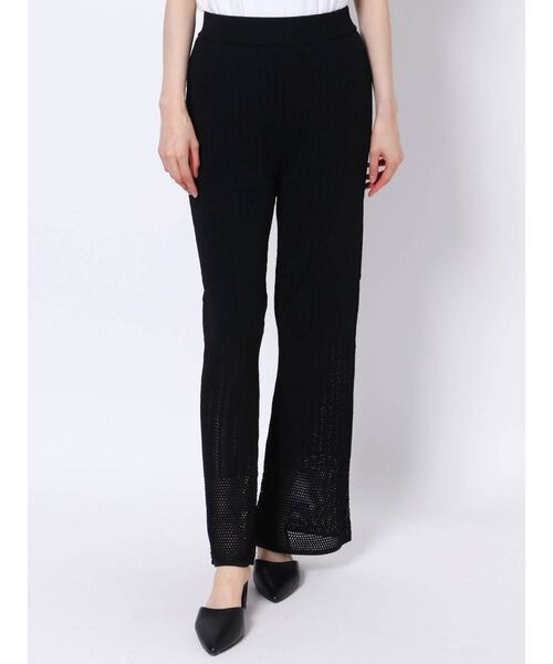 MURUA（ムルーア）の「クロシェセミフレアニットパンツ（スウェットパンツ・レディース・ホワイト/ブラック/ブルー・FREE）」の11枚目の写真