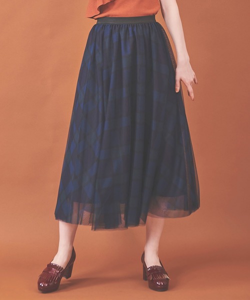 31 Sons de mode（トランテアン　ソン　ドゥ　モード）の「チェックチュールスカート（スカート・レディース・ピンク/ネイビー・36）」の13枚目の写真