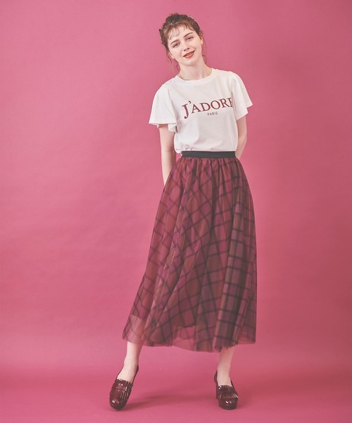31 Sons de mode（トランテアン　ソン　ドゥ　モード）の「チェックチュールスカート（スカート・レディース・ピンク/ネイビー・36）」の15枚目の写真