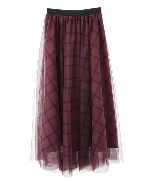 31 Sons de mode（トランテアン　ソン　ドゥ　モード）の「チェックチュールスカート（スカート・レディース・ピンク/ネイビー・36）」の21枚目の写真