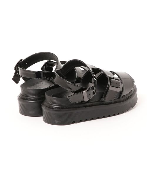 SPINNS（スピンズ）の「フェイクレザー3ベルトデザイン厚底サンダル（サンダル・レディース・ブラック/ブラック系その他・S/M/L）」の3枚目の写真