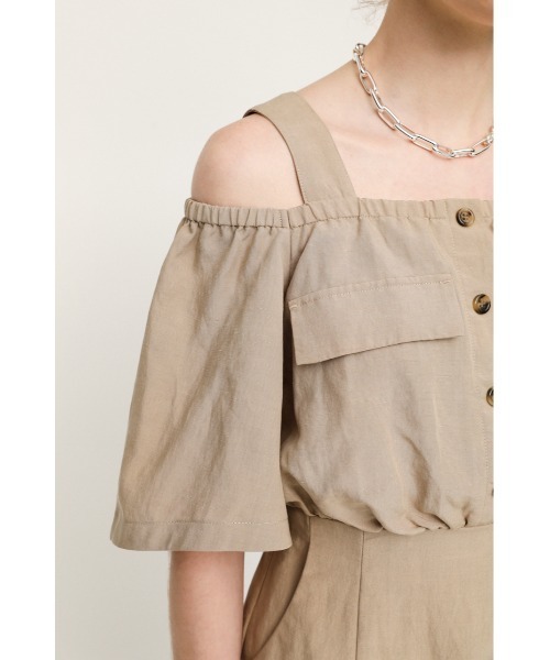 SLY（スライ）の「OPEN SHOULDER OP オープンショルダー ワンピース（ワンピース・レディース・ブラック/カーキ/ライトベージュ・1/2）」の15枚目の写真